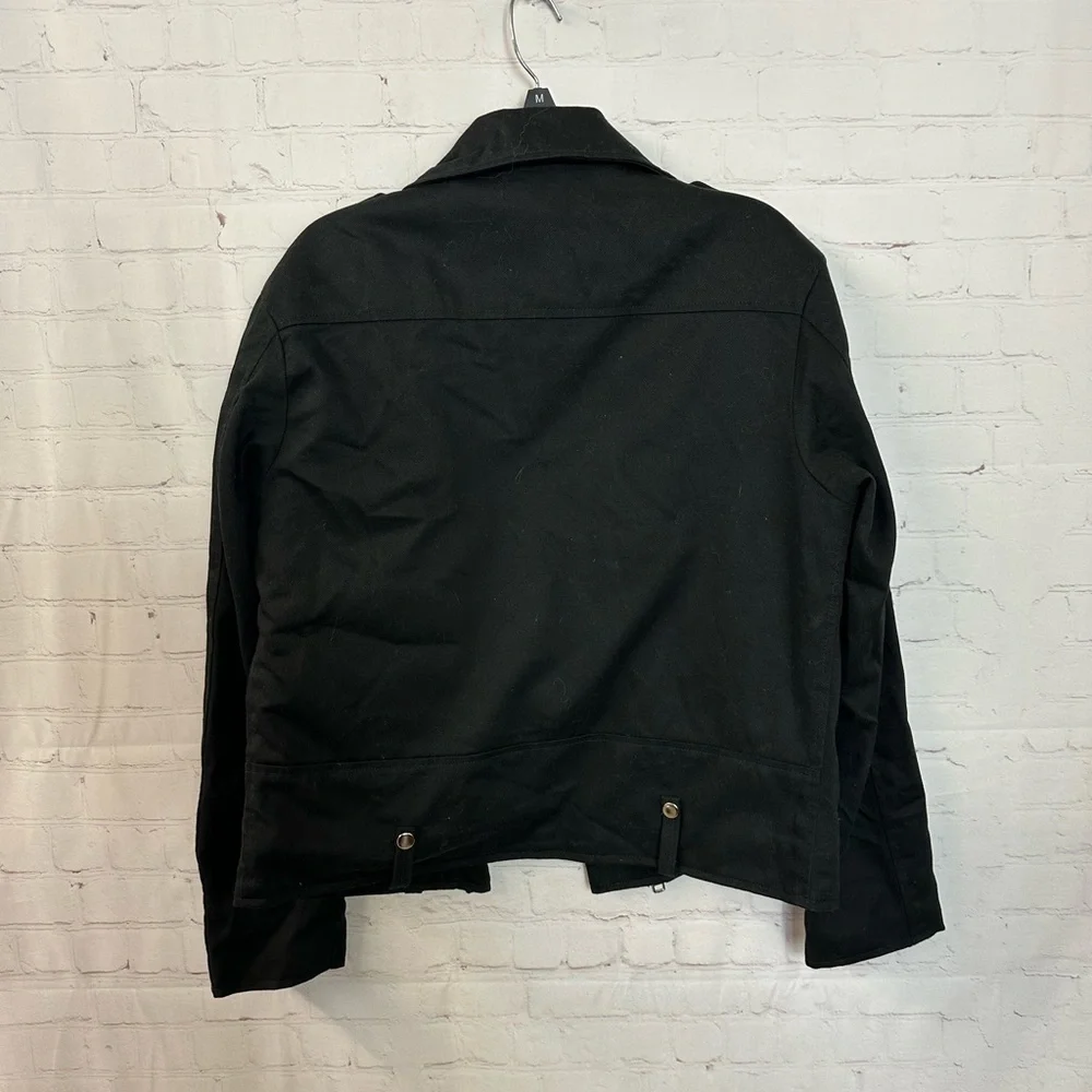 Straight to Hell Black Moto Jacket with Red Lining